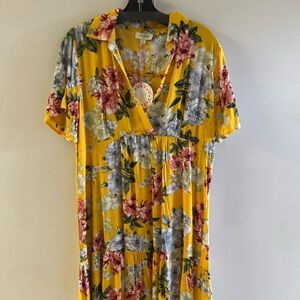 Umgee Yellow Floral Dress